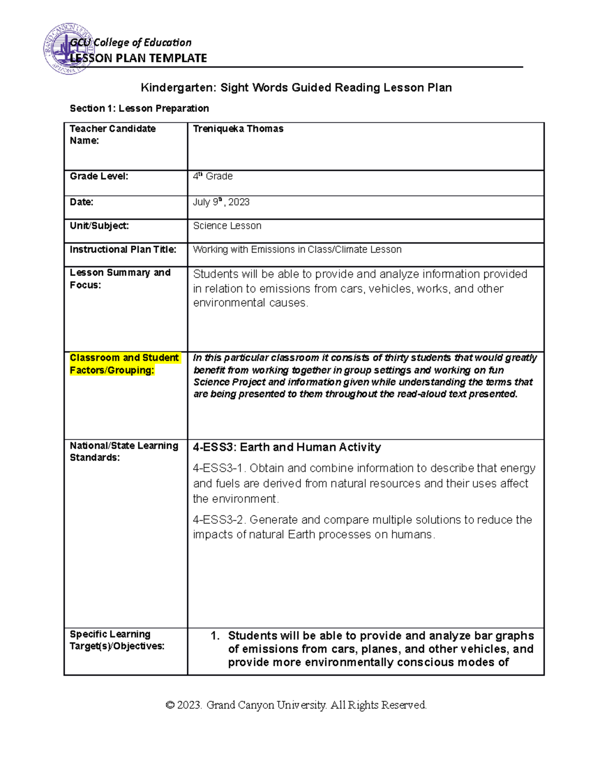 ELM-361-RS-4th Grade-Examining Emissions-Lesson-Plan done - ELM 361 ...