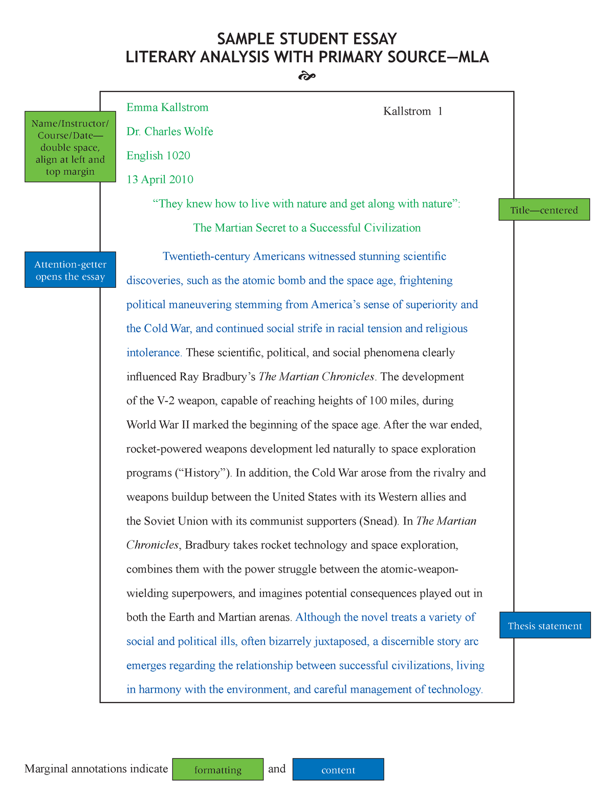 literary analysis essay mla format