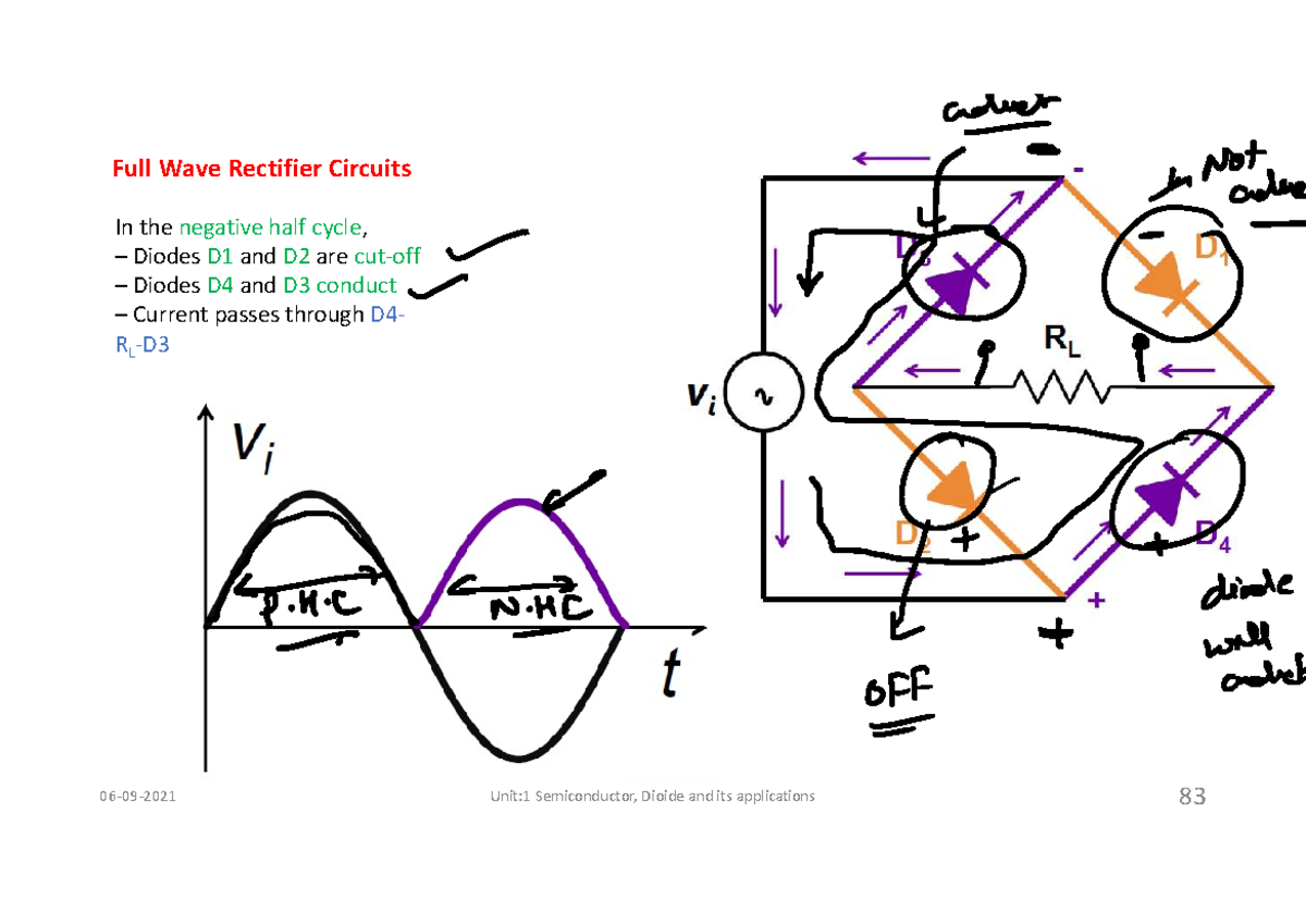 Semiconductors-3 - Complete notes on diode circuits - 83 Full Wave ...