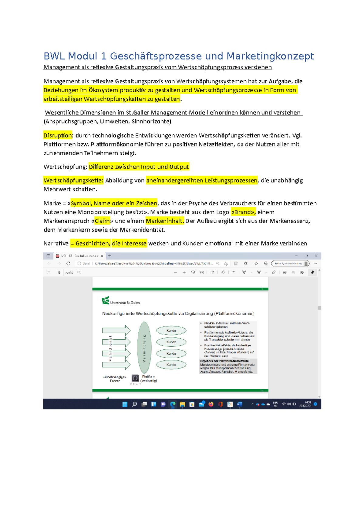 BWL Modul 1 Notes BWL Modul 1 Gesch ftsprozesse Und 