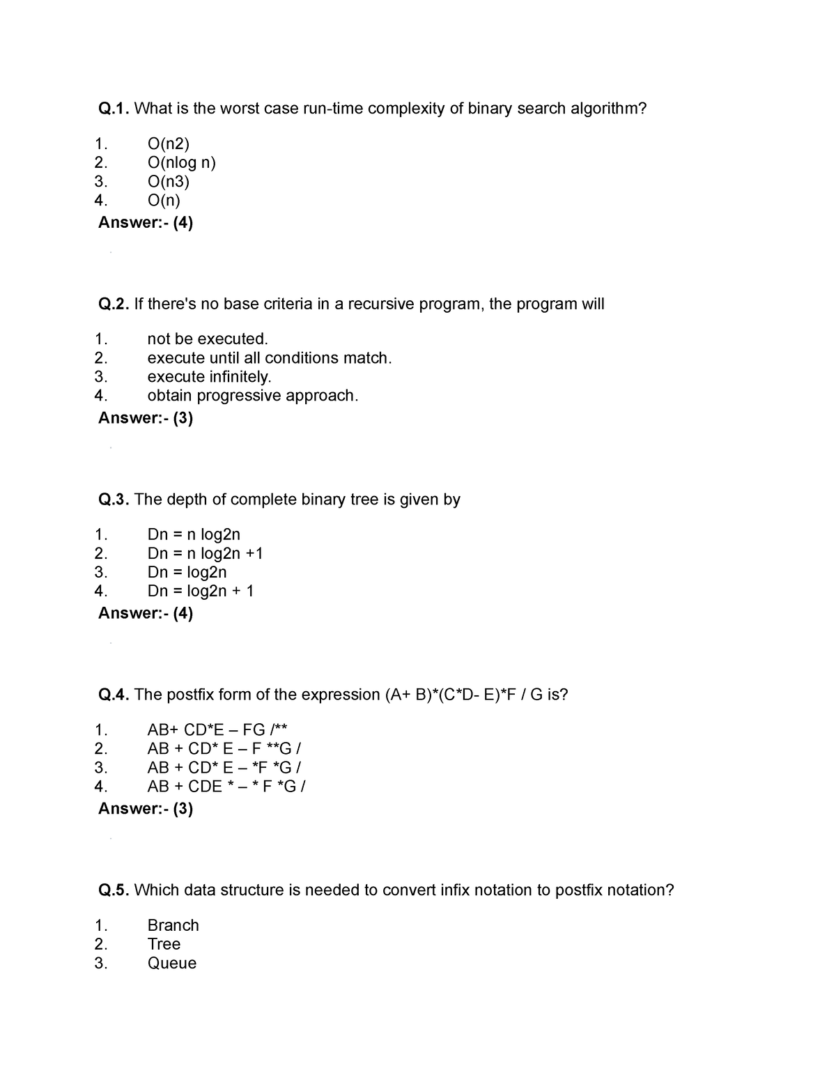 data-structure-mcq-all-units-q-what-is-the-worst-case-run-time