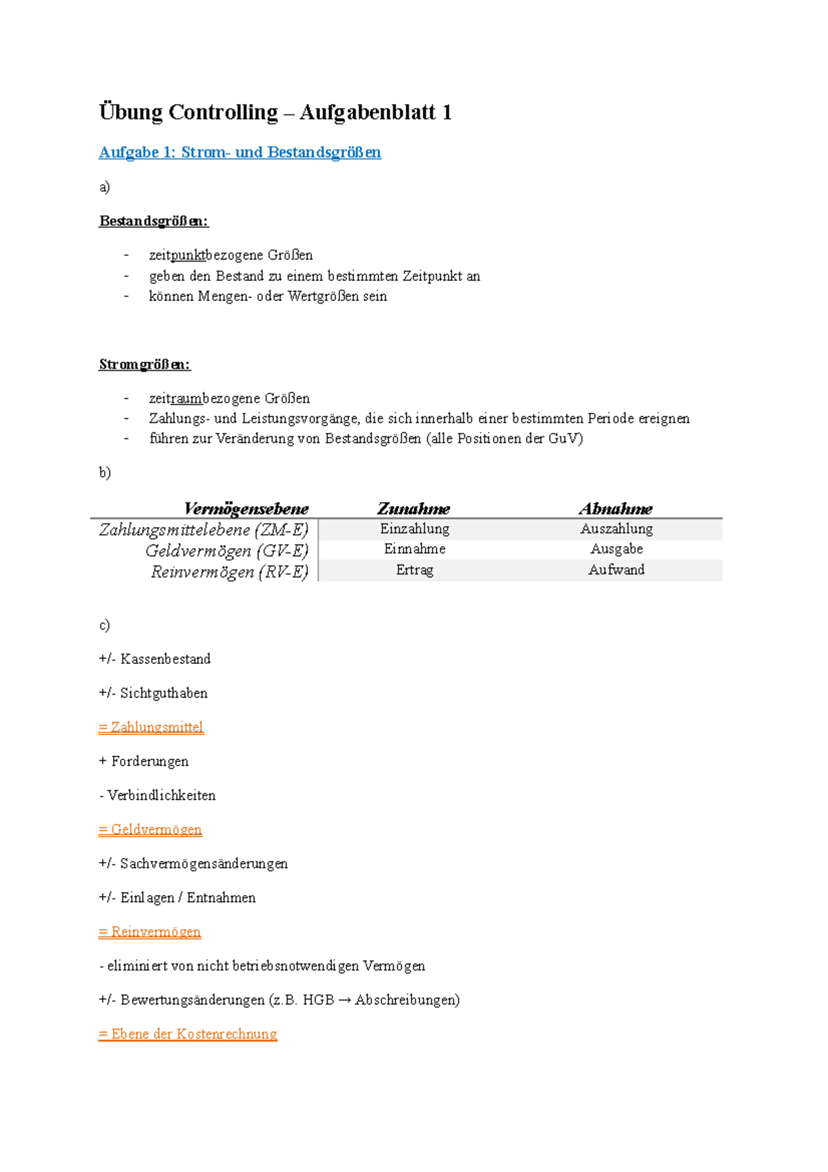 Tutorium Controlling Lösungen - Übung Controlling – Aufgabenblatt 1 ...