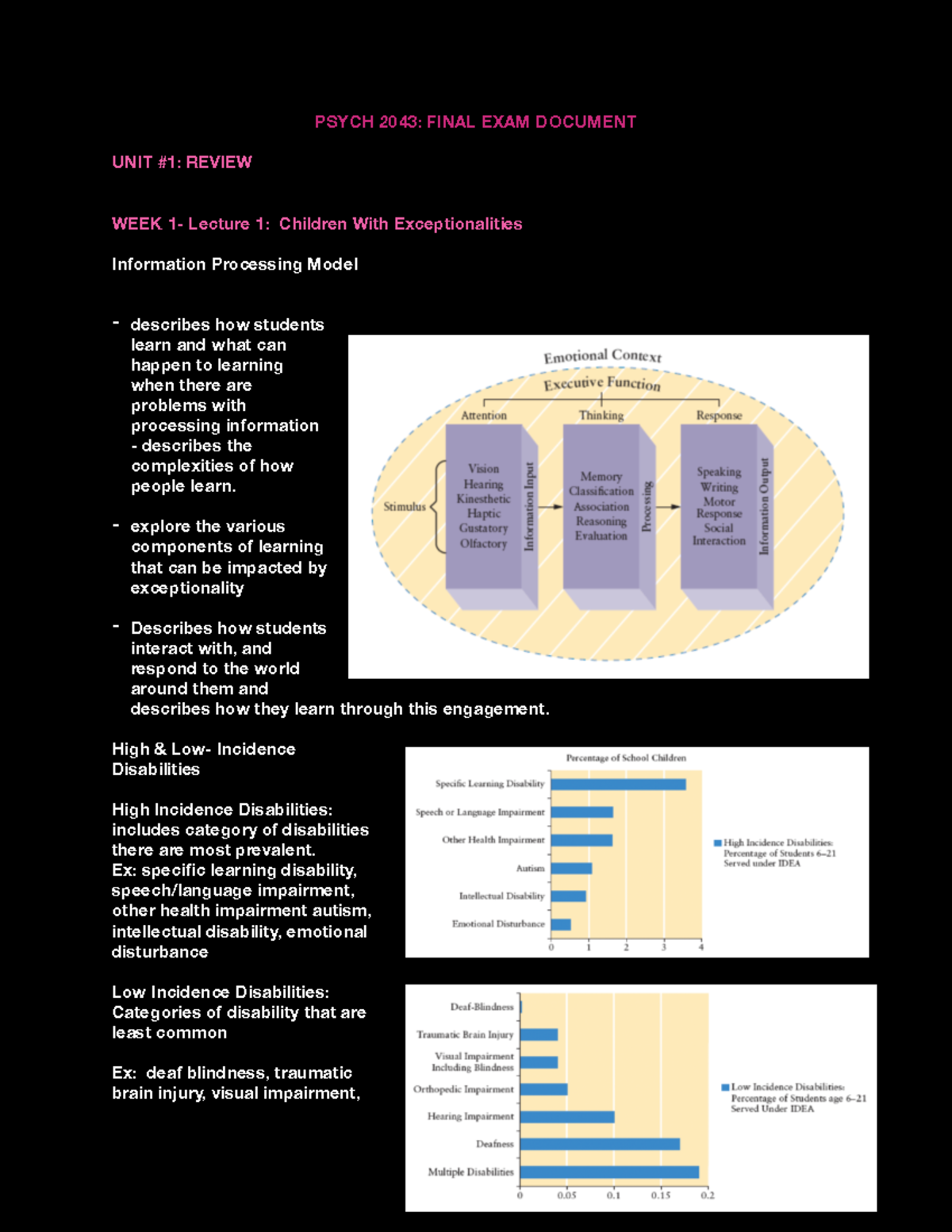 Psych 2043 notes - week 1- 10 - PSYCH 2043: FINAL EXAM DOCUMENT UNIT #1 ...