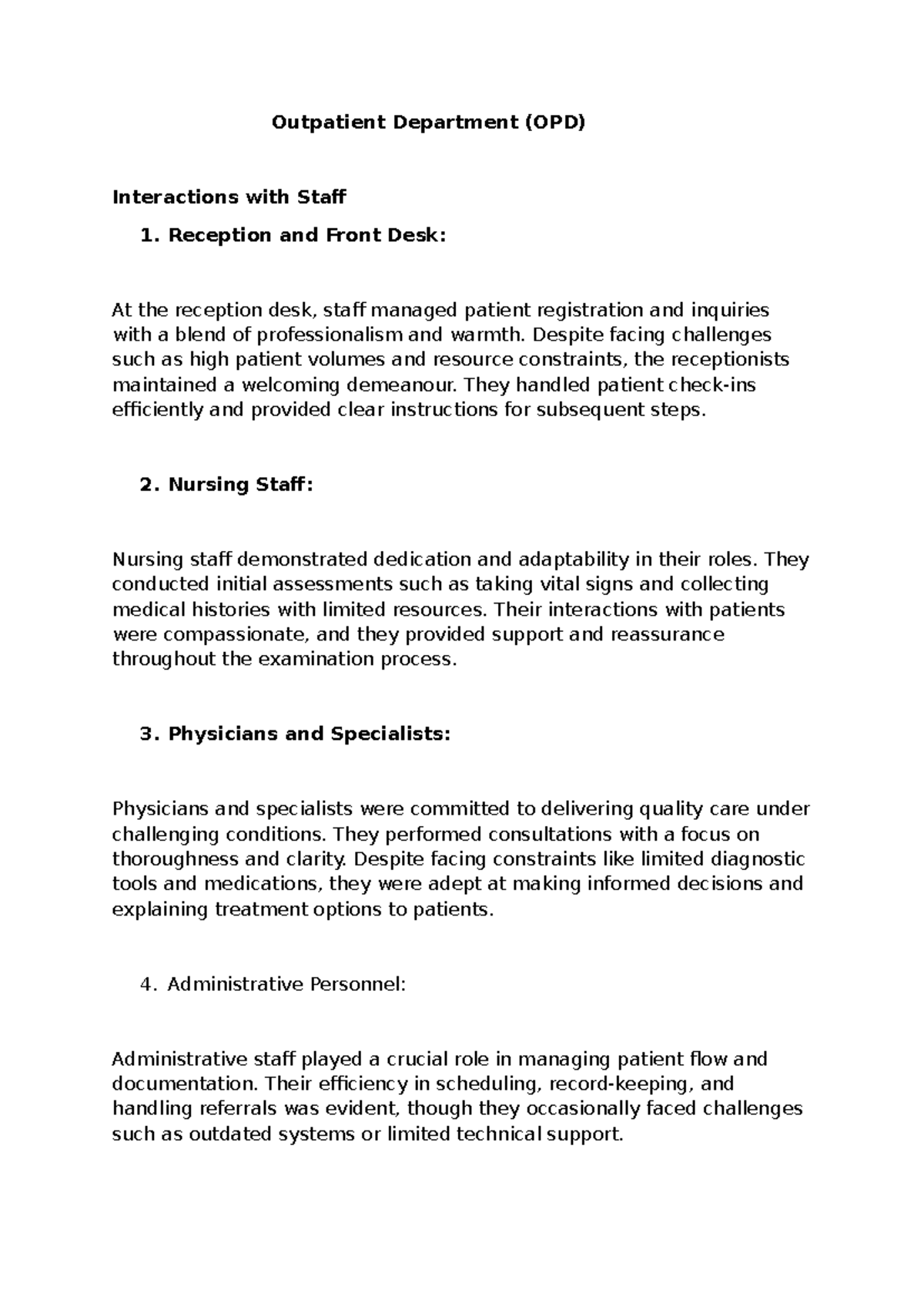 Report - Case analysis on Adjei v Adjei - Outpatient Department (OPD ...