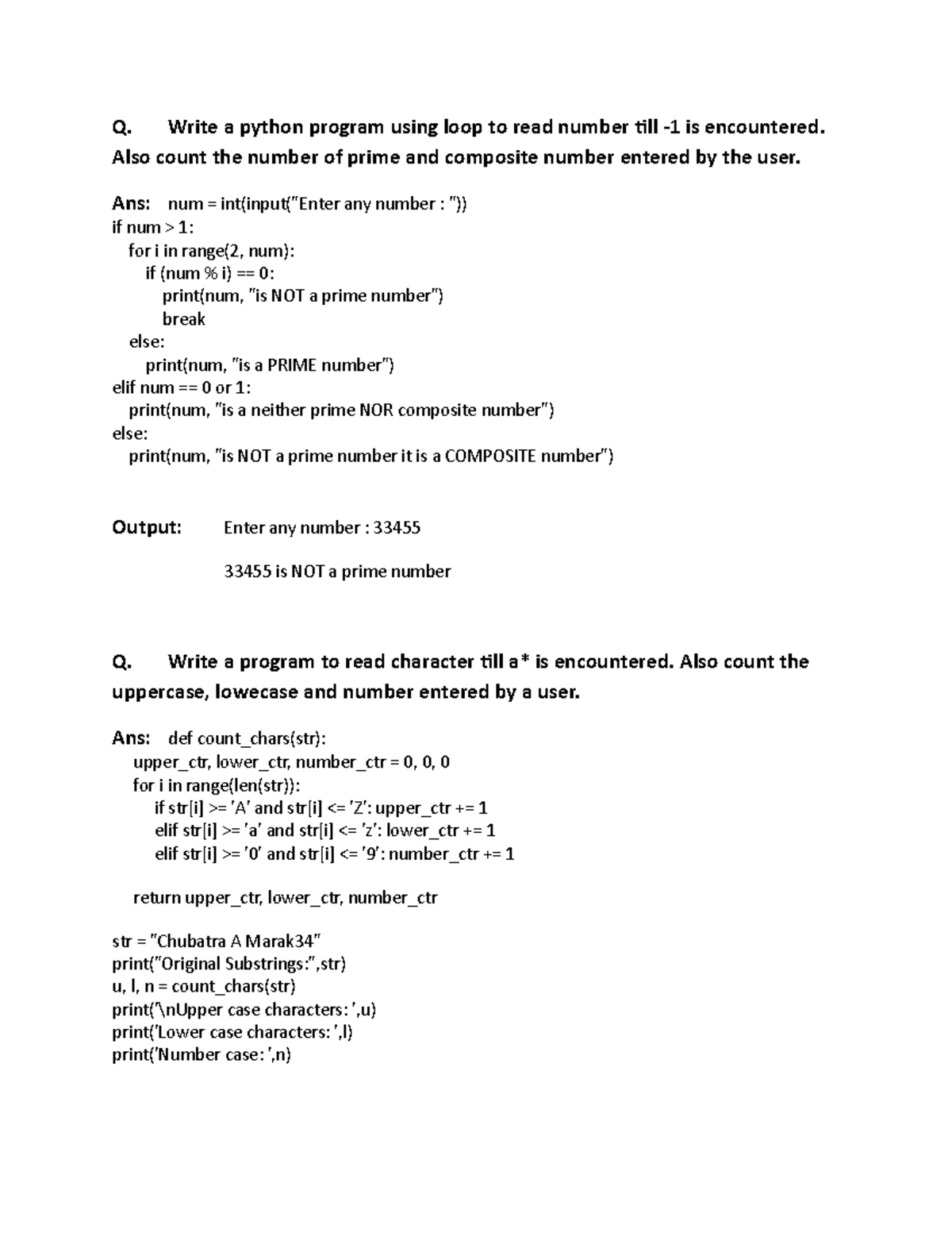 Python Program Hmm Q Write A Python Program Using Loop To Read Number Till Is