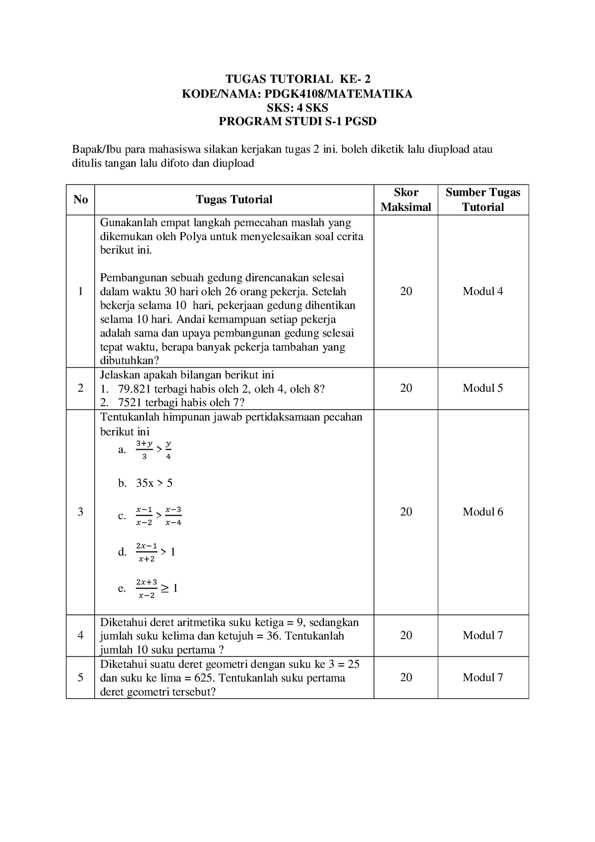 Tugas Tutorial 2 PDGK4108 - TUGAS TUTORIAL KE- 2 KODE/NAMA: PDGK4108 ...