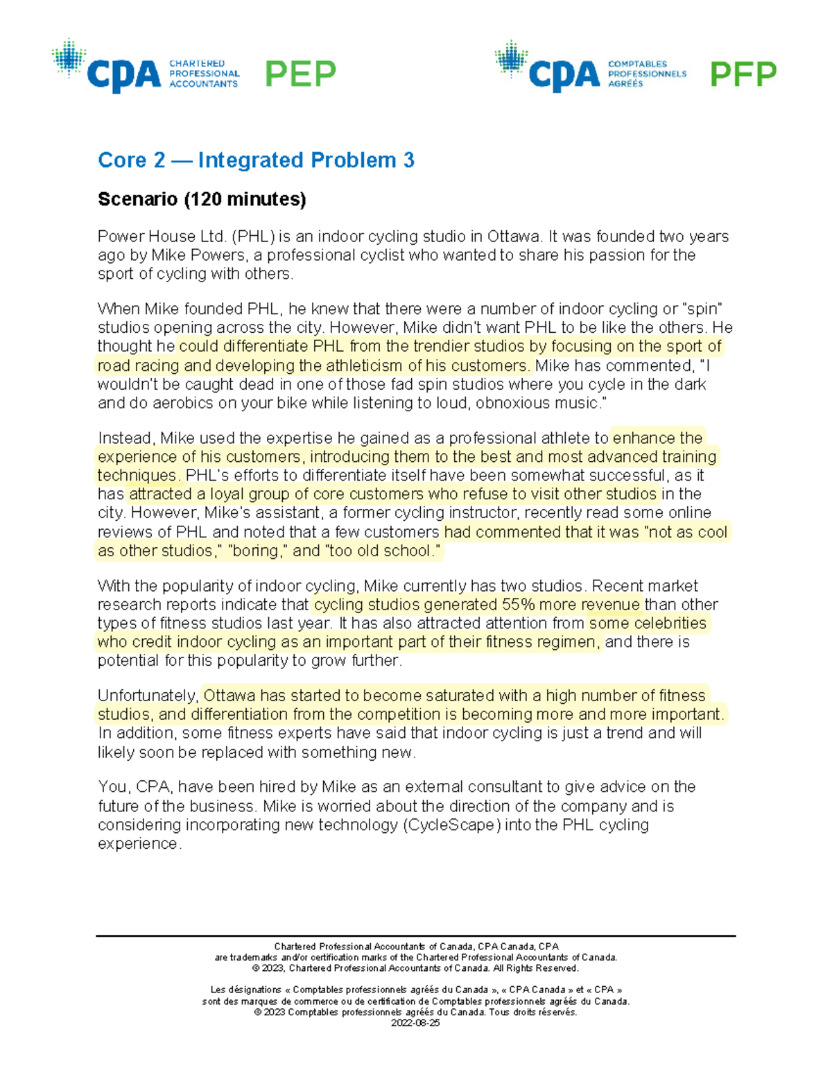 CO2-2301E-IP03 - Intergrated Problem - Chartered Professional ...