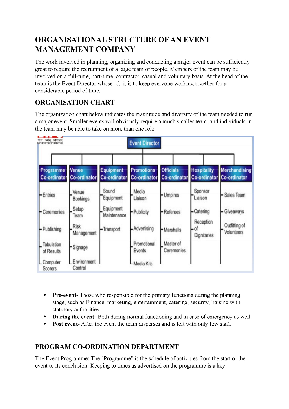 event-management-unit-2-organisational-structure-of-an-event