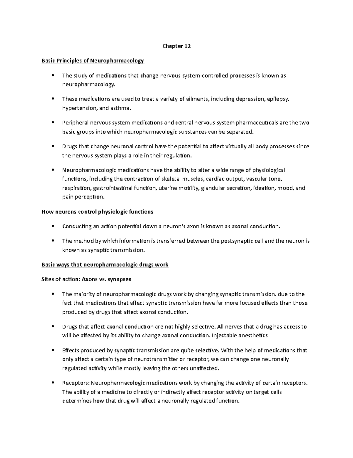 Principles Of Neuropharmacology Notes Chapter 12 Basic Principles Of Principles Of Neuropharmacology Notes Chapter 12 Basic Principles Of