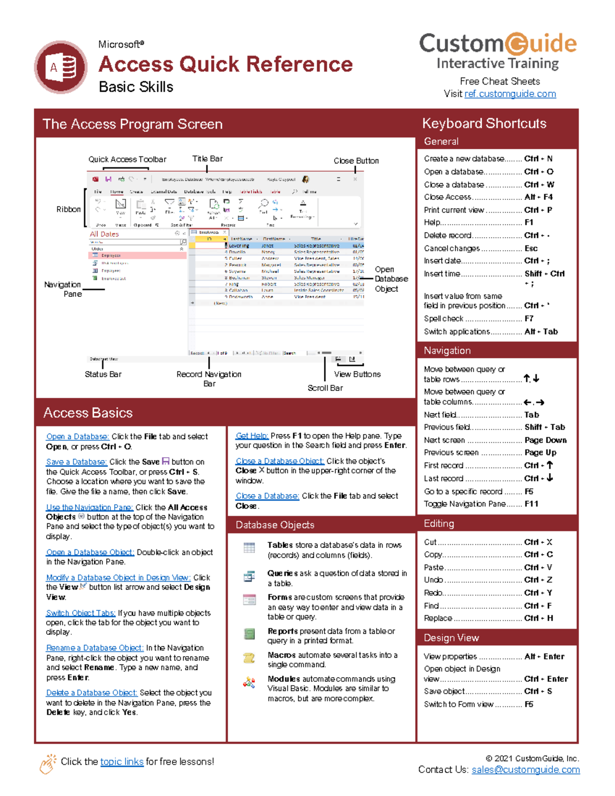 Microsoft Access Cheat Sheet Teachucomp Inc - vrogue.co