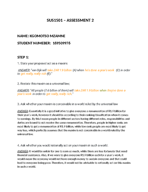 sus1501 assignment 2 answers