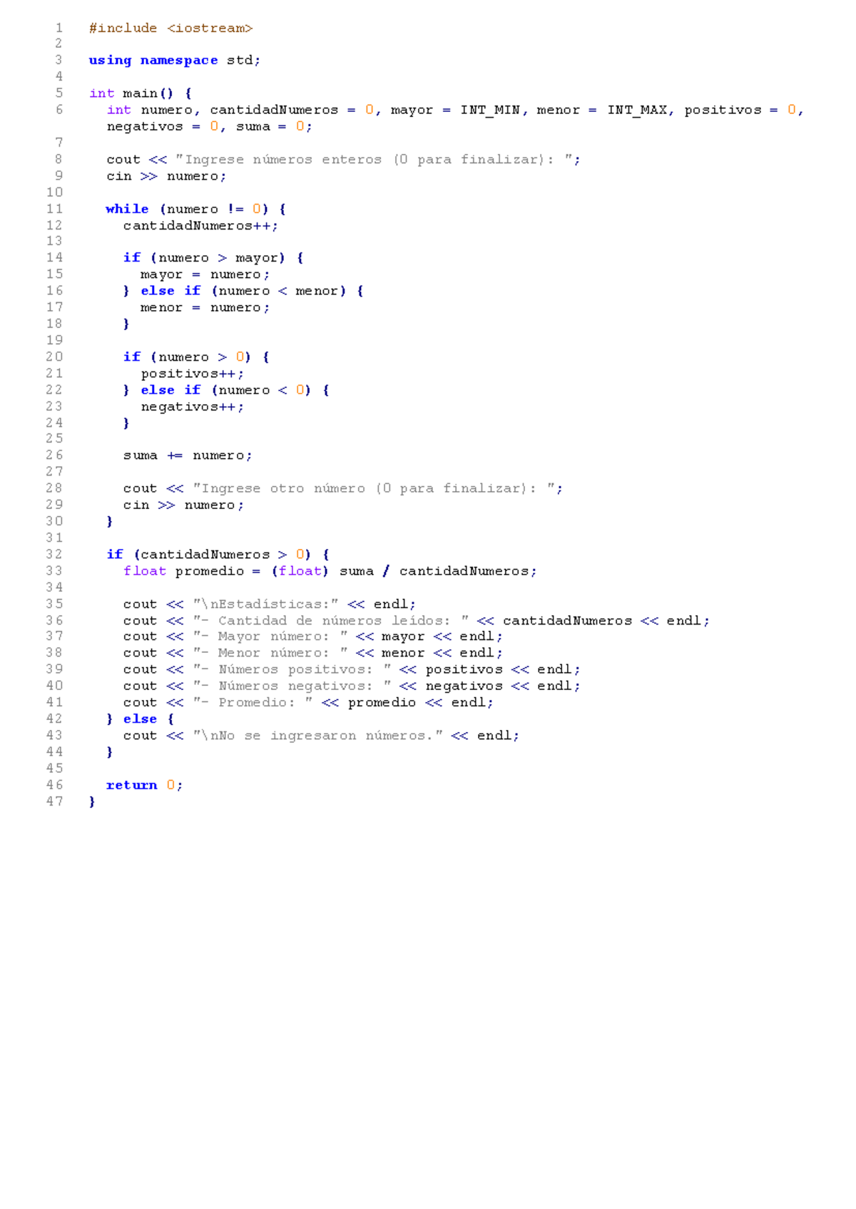 Ejercicios Do While, For - 2 3 using namespace std; 4 5 int main() { 6 ...