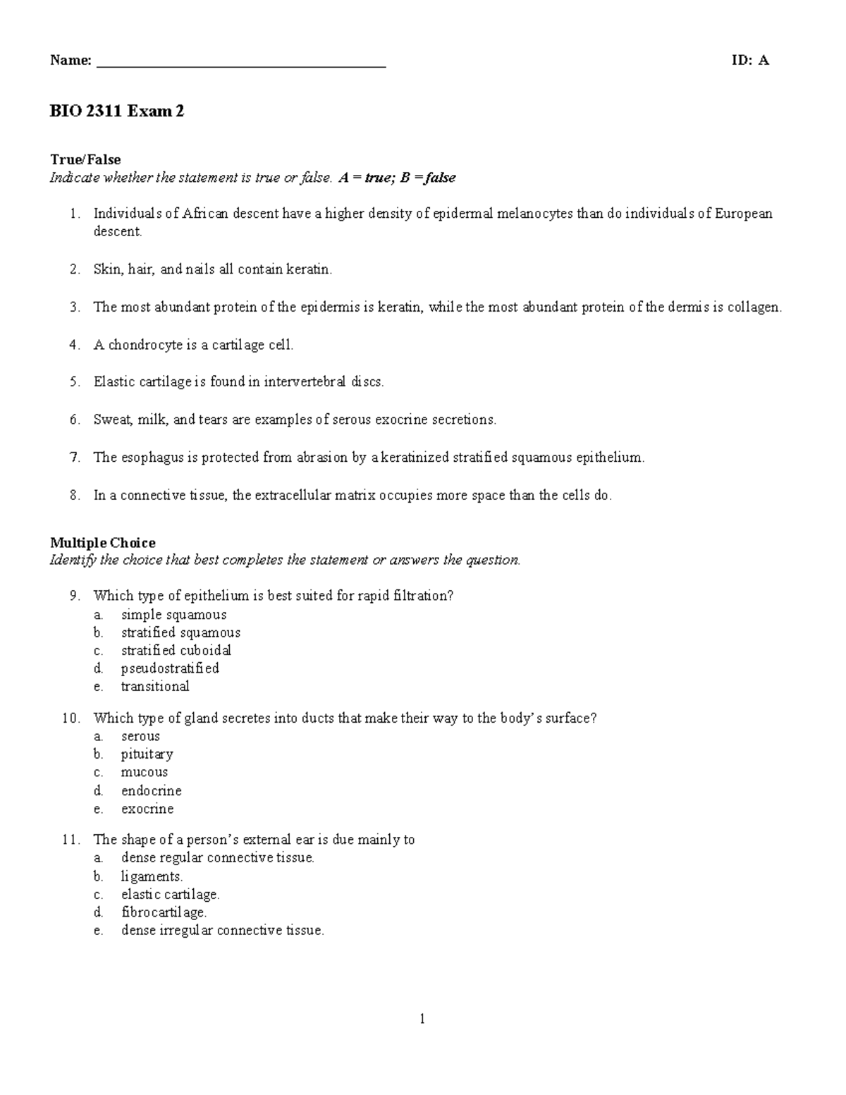 Exam 2 version A with key - 1DPH BBBBBBBBBBBBBBBBBBBBBBBBBBBBBBBBBBBBBB ...