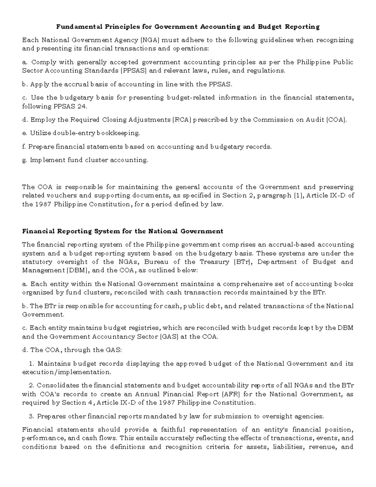 Fundamental Principles for Government Accounting and Budget Reporting ...