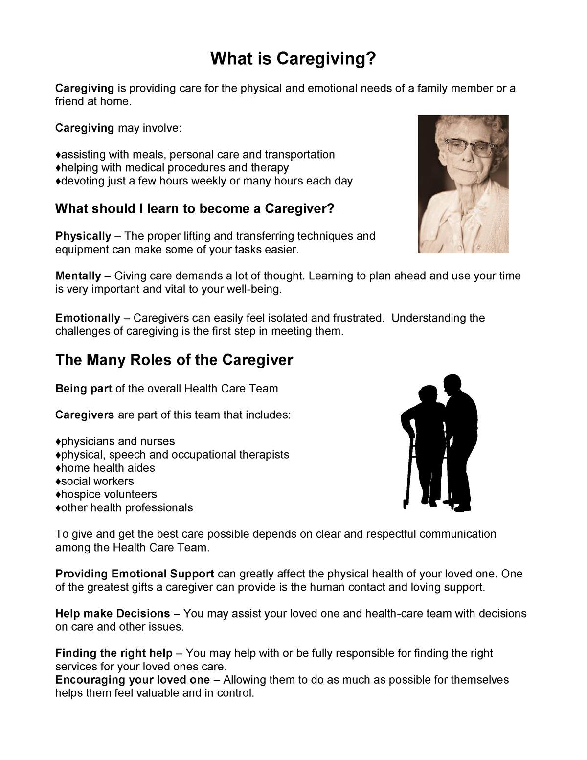 essay about caregiving