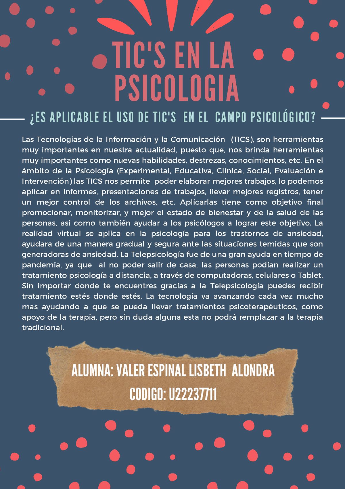 S1 Tecnologías Del Aprendizaje Tics En La Psicologia ¿es Aplicable El Uso De Tics En El 8043