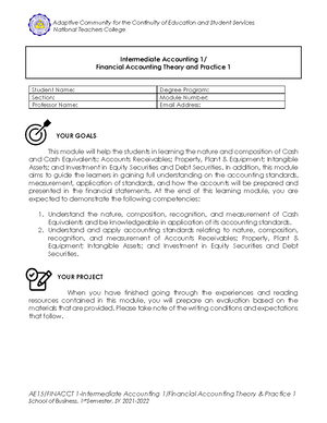 ACCY 101 Chapter 5 - Lecture notes 1-5 - Intermediate Accounting - Studocu
