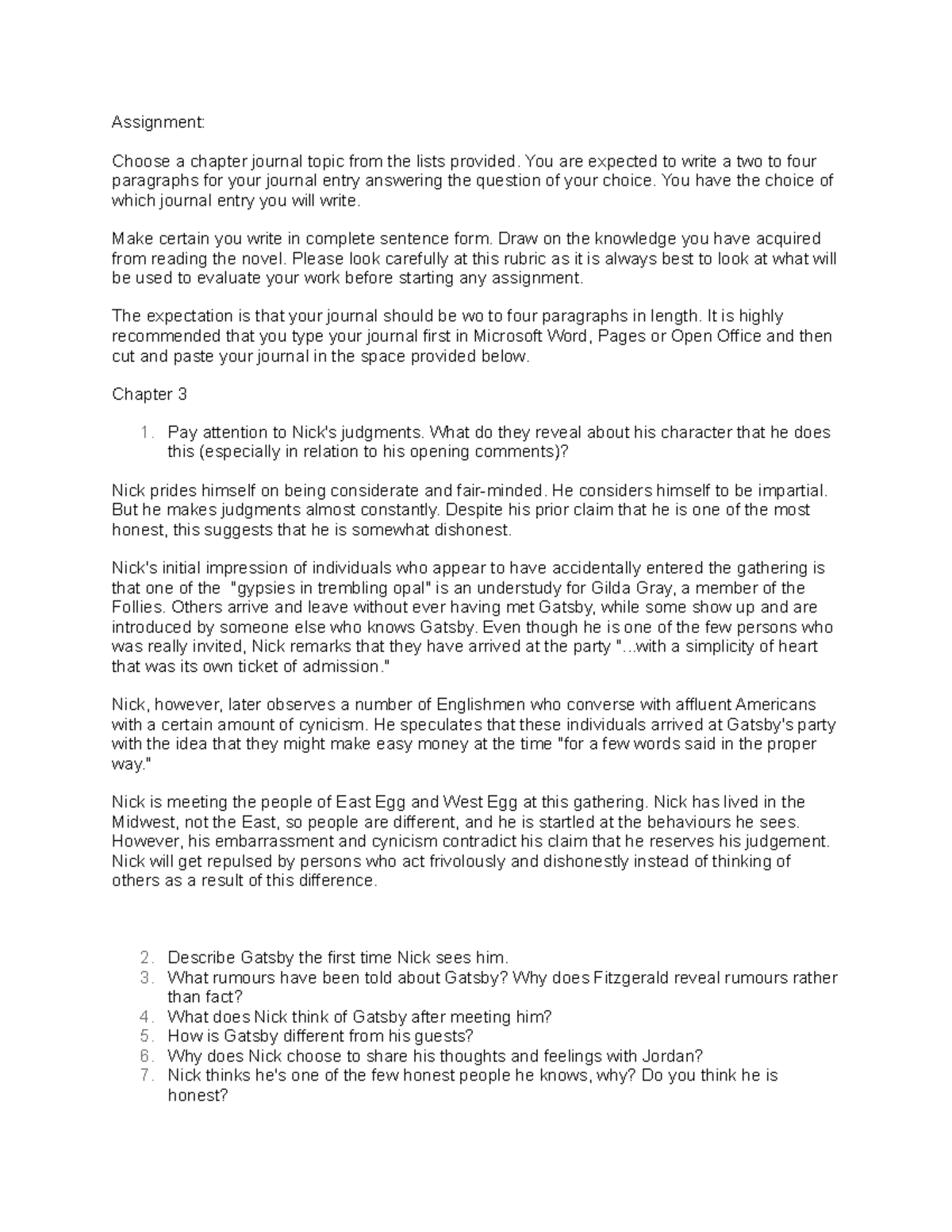 Unit 3 - Activity 3 Chapter 3 Unit Journal - Assignment: Choose a ...