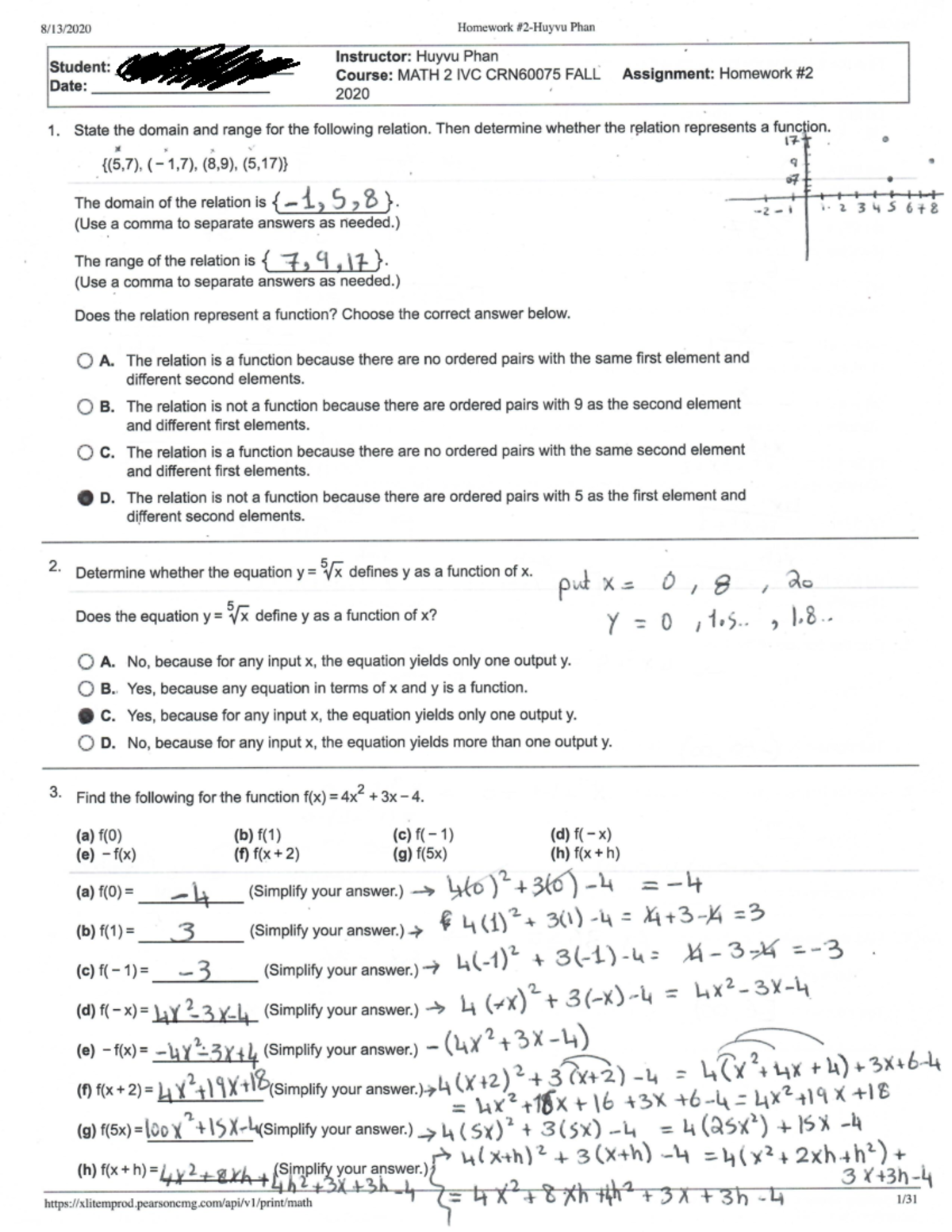 weekly math homework q3 2