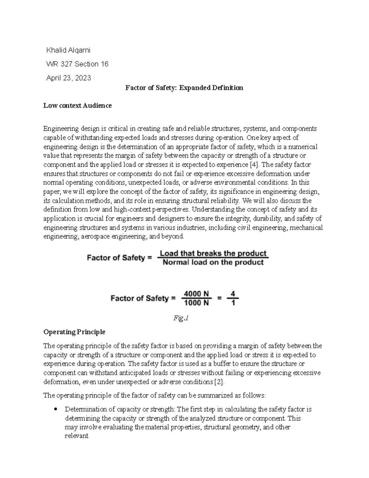 Factor+of+Safety+Expanded+Definition Khalid Alqarni WR 327 Section 16