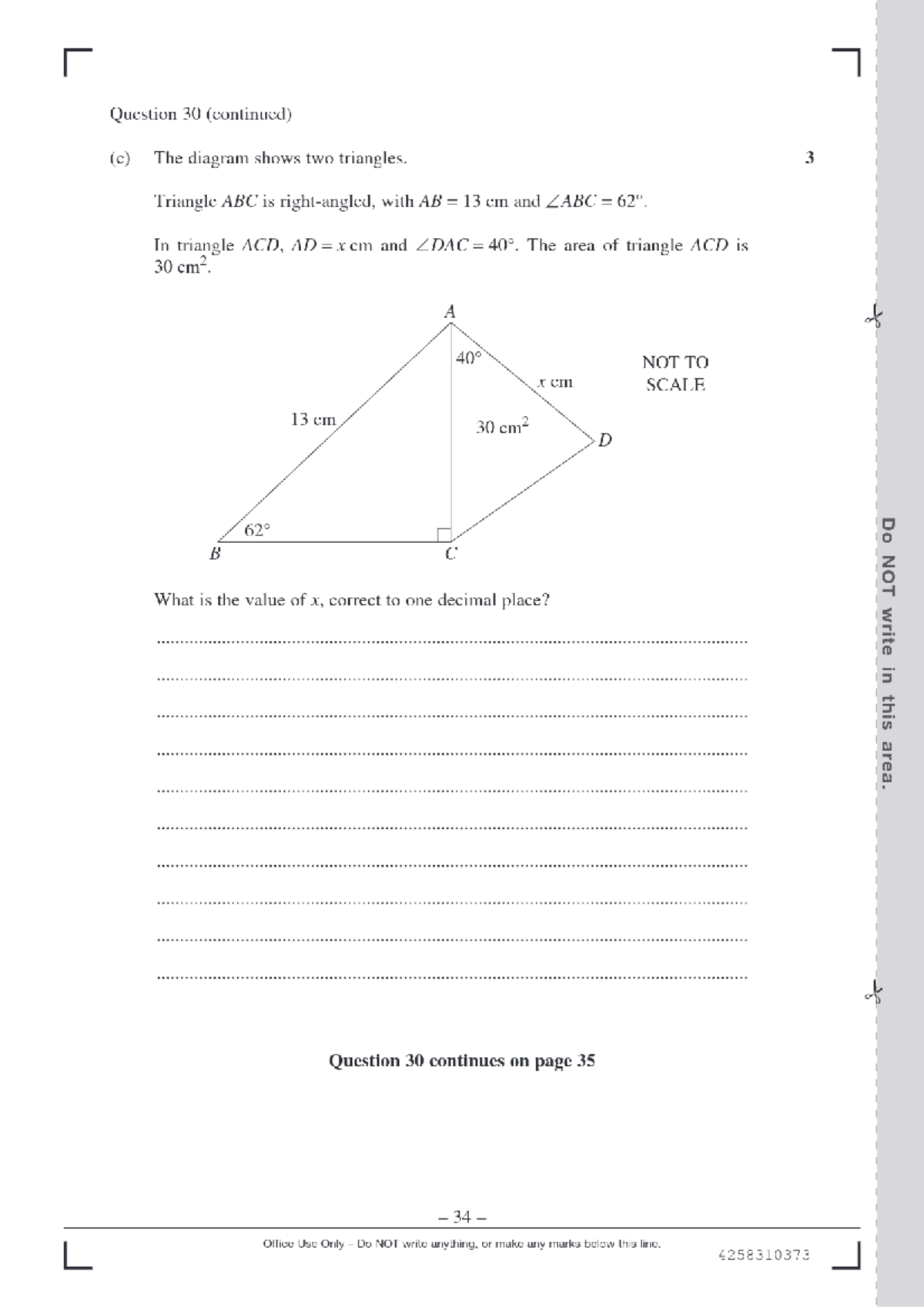 Trig 2018 q30 - Assignment 1 - Question 30 (continued) (c) The diagram ...