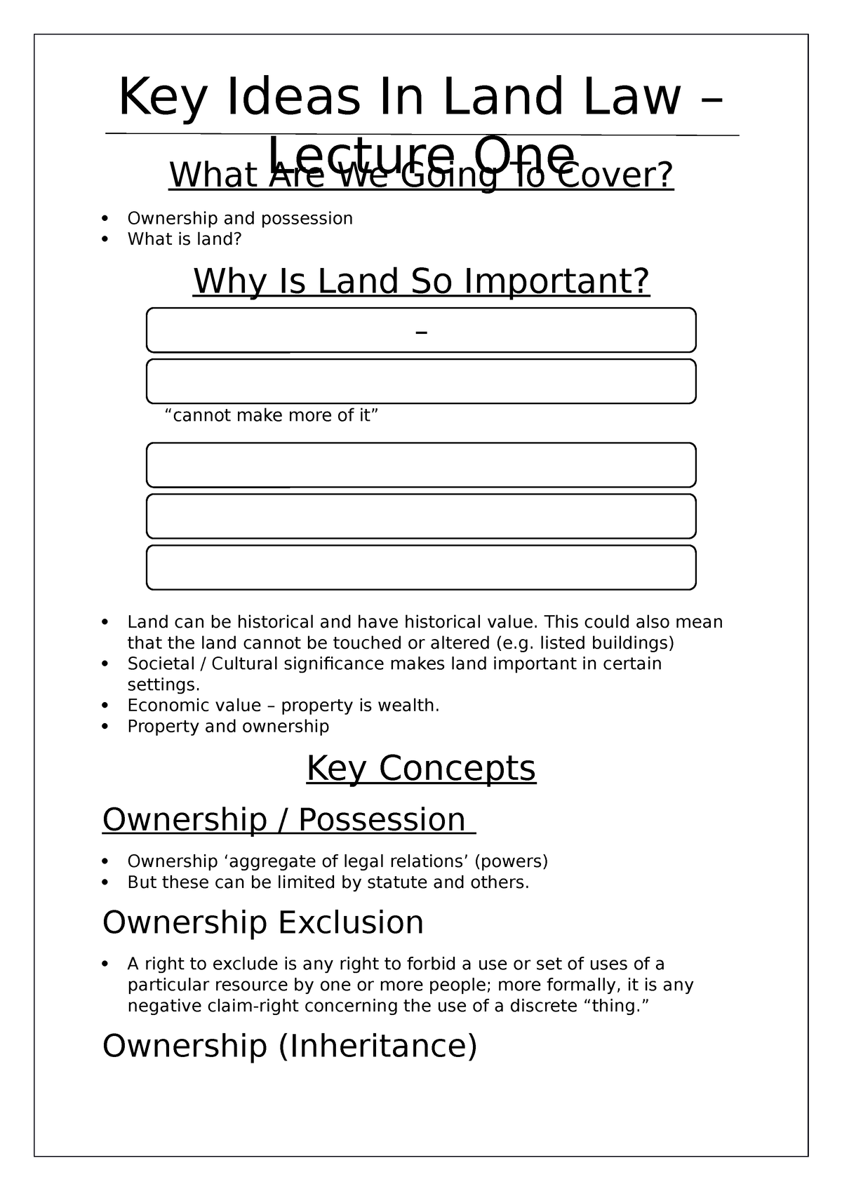 land-law-lecture-one-it-is-permanent-and-enduring-it-is-a-limited