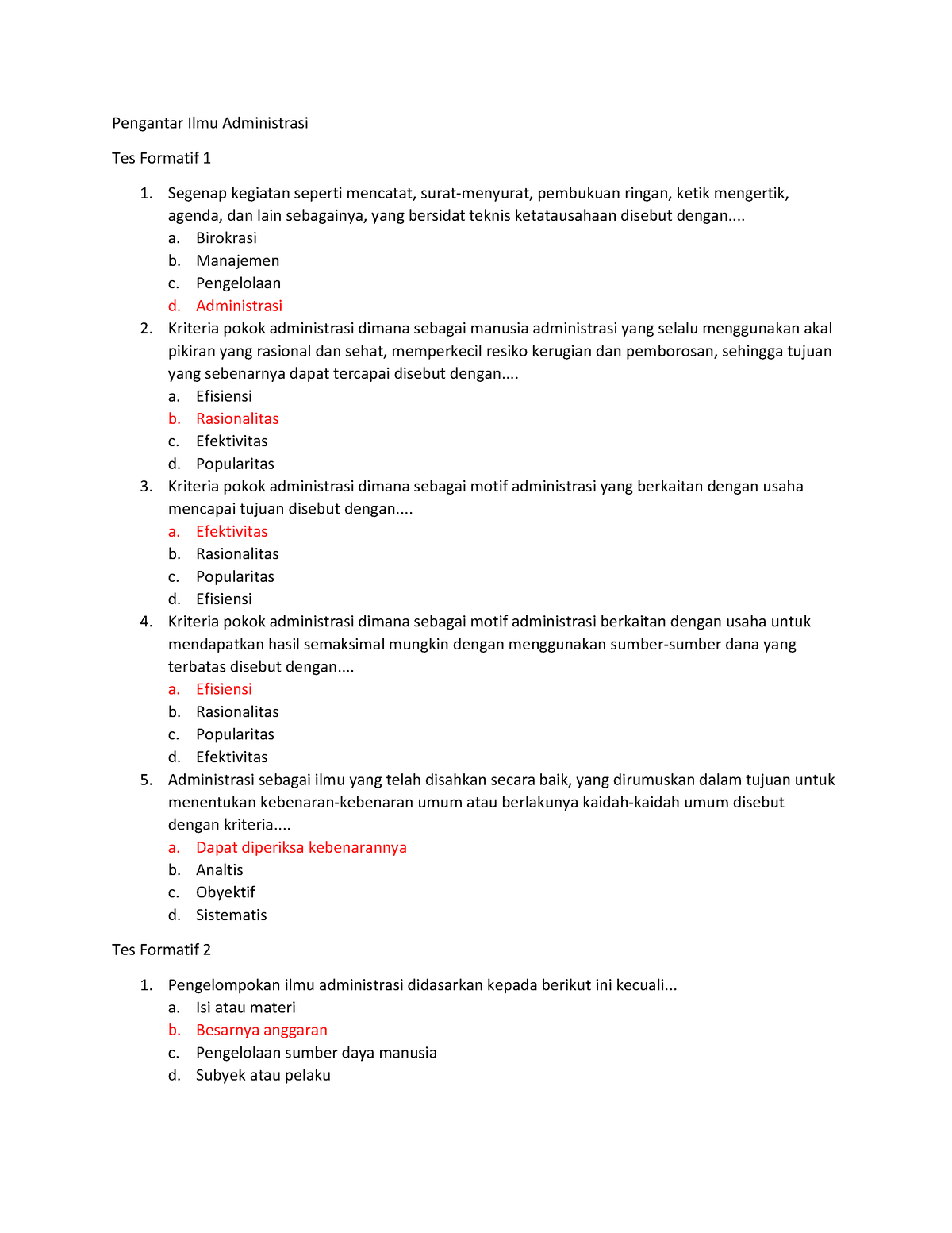 Tes Formatif PIA 2022-12-20 20 16 14 - Pengantar Ilmu Administrasi Tes ...