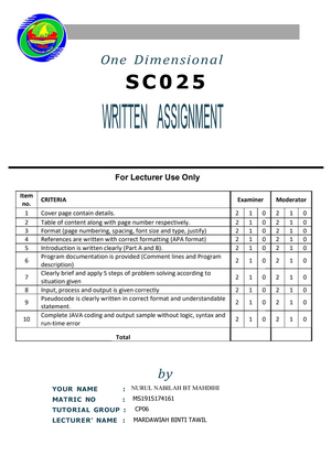 assignment science computer sc025