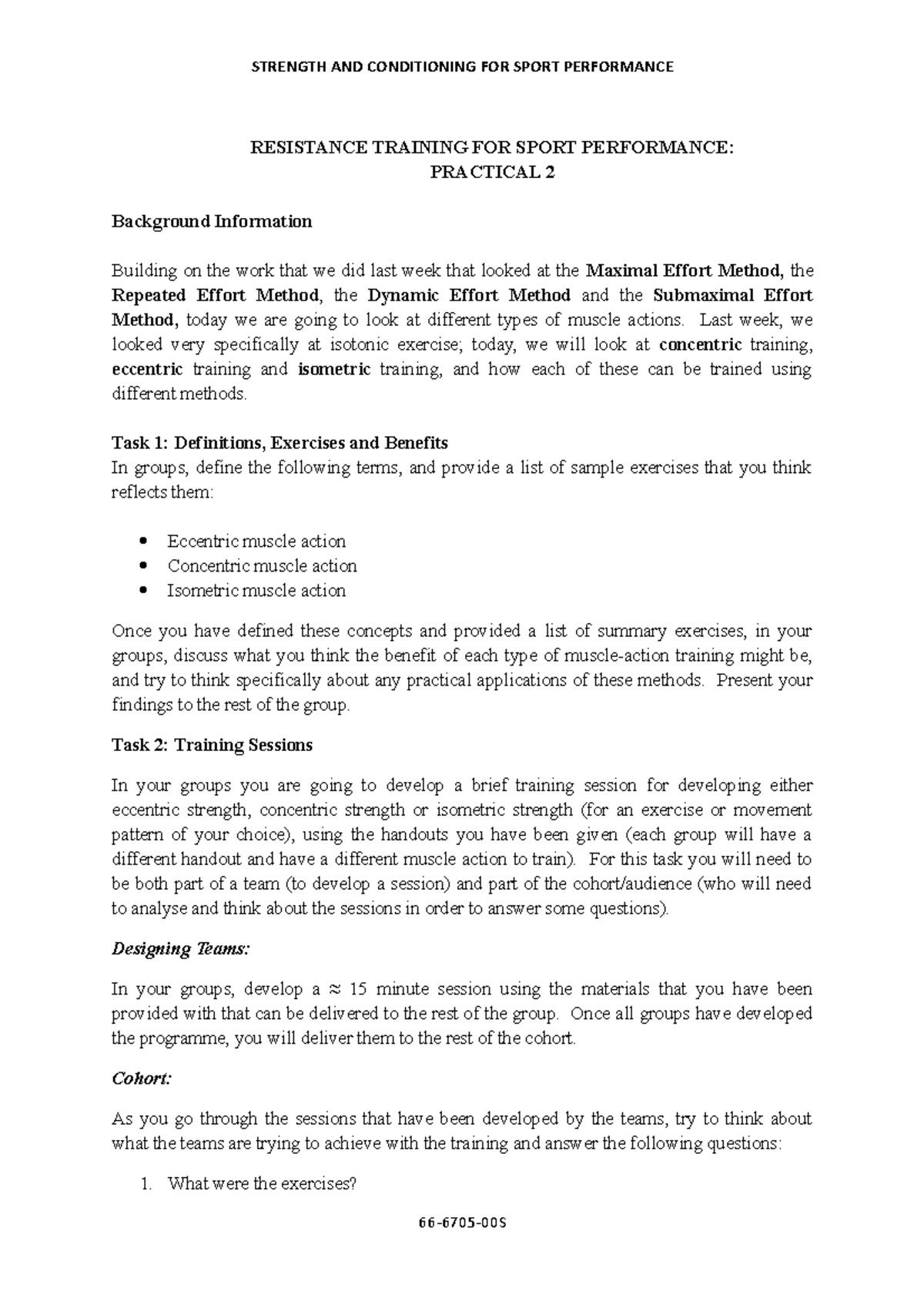 Strength Training 2 - Lecture notes 6 - STRENGTH AND CONDITIONING FOR ...