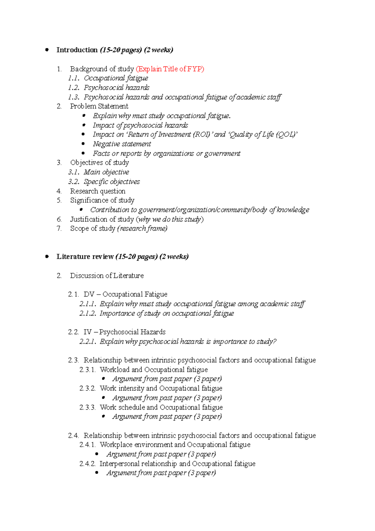 literature review for fyp