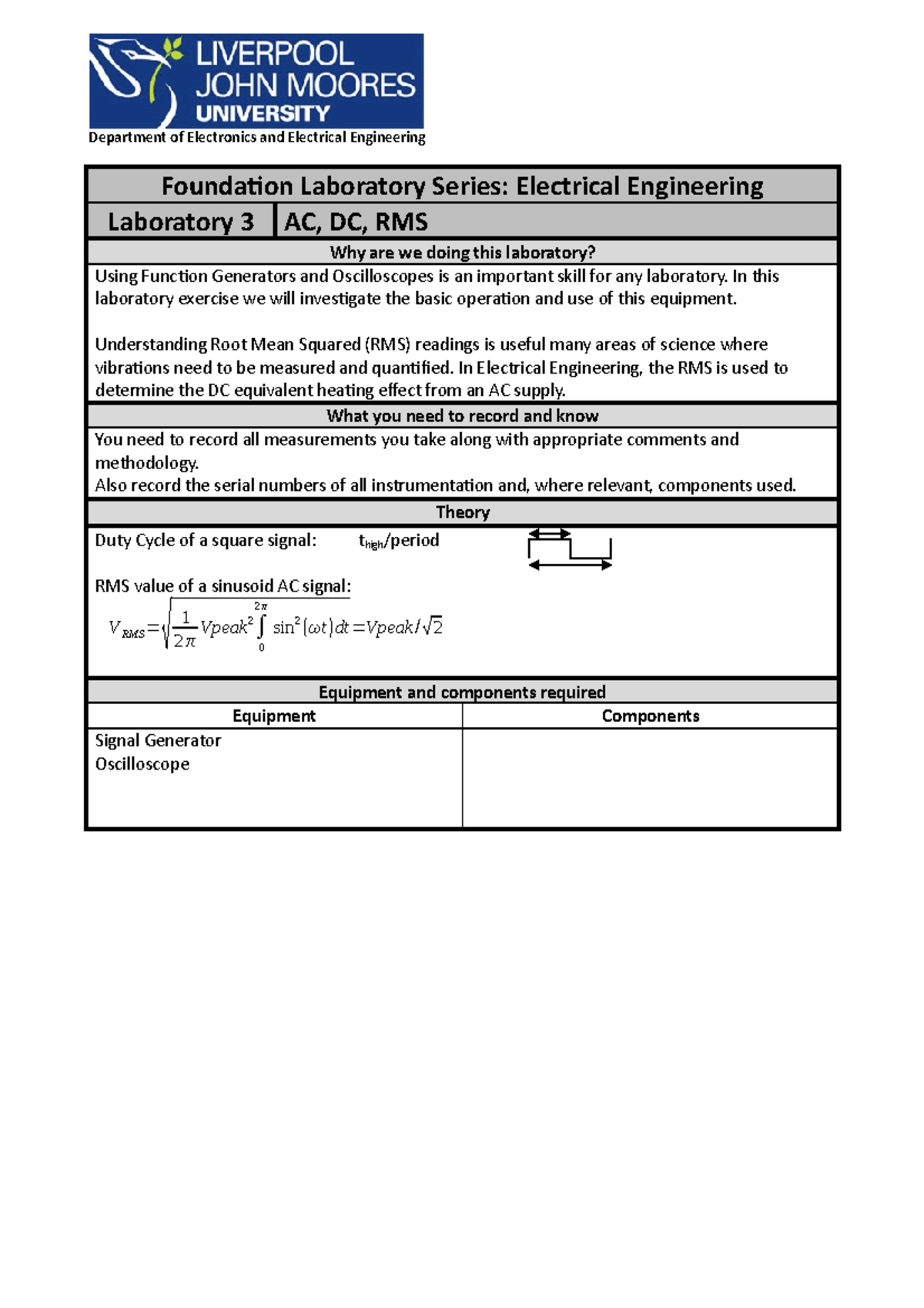50038 607956 3 - lab notes - Department of Electronics and Electrical ...