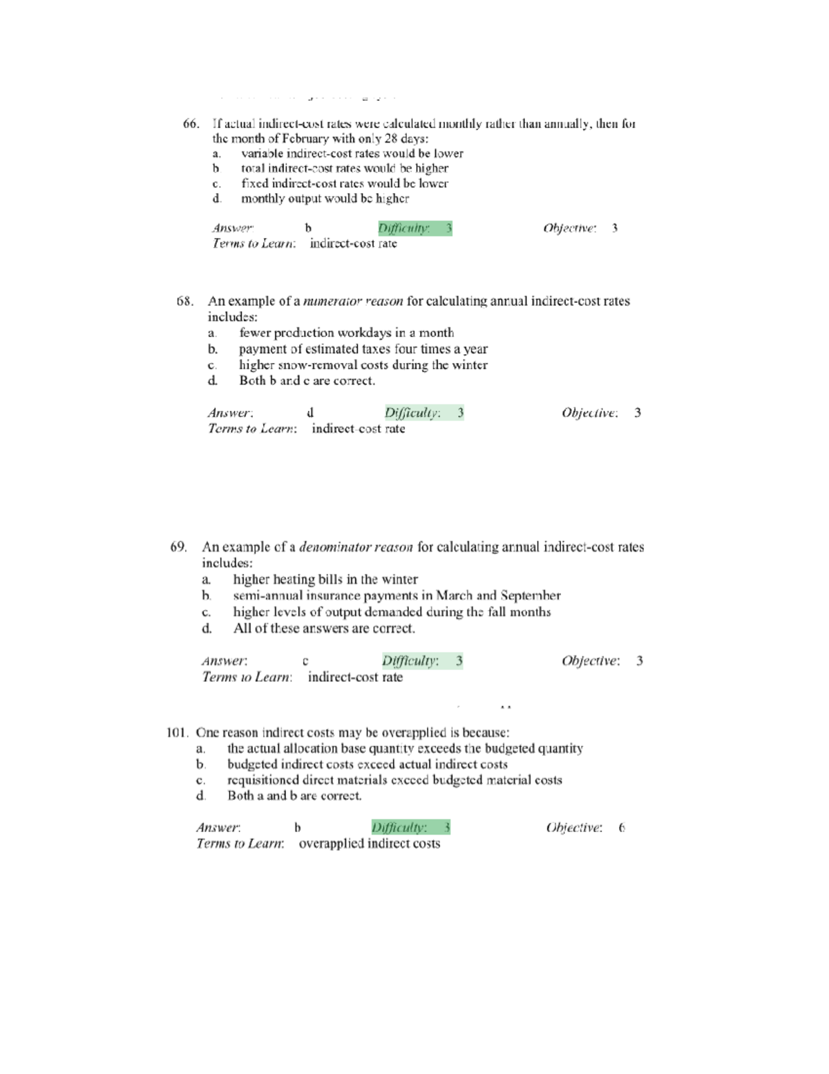 Cost reviewer test bank - Accountancy - Studocu