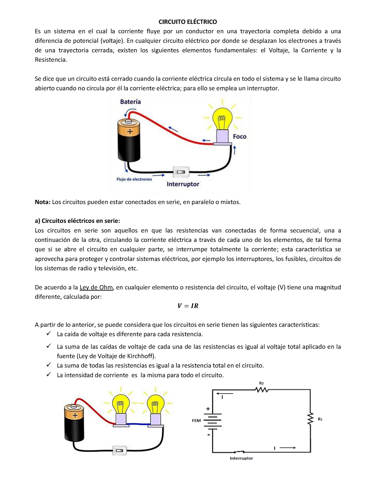 Circuitos Eléctricos Apuntes Circuito ElÉctrico Es Un Sistema En El Cual La Corriente Fluye 1834