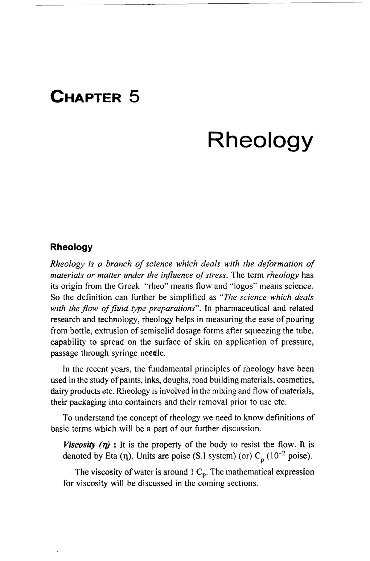 Rheology - In Details Information - CHAPTER 5 Rheology Rheology ...