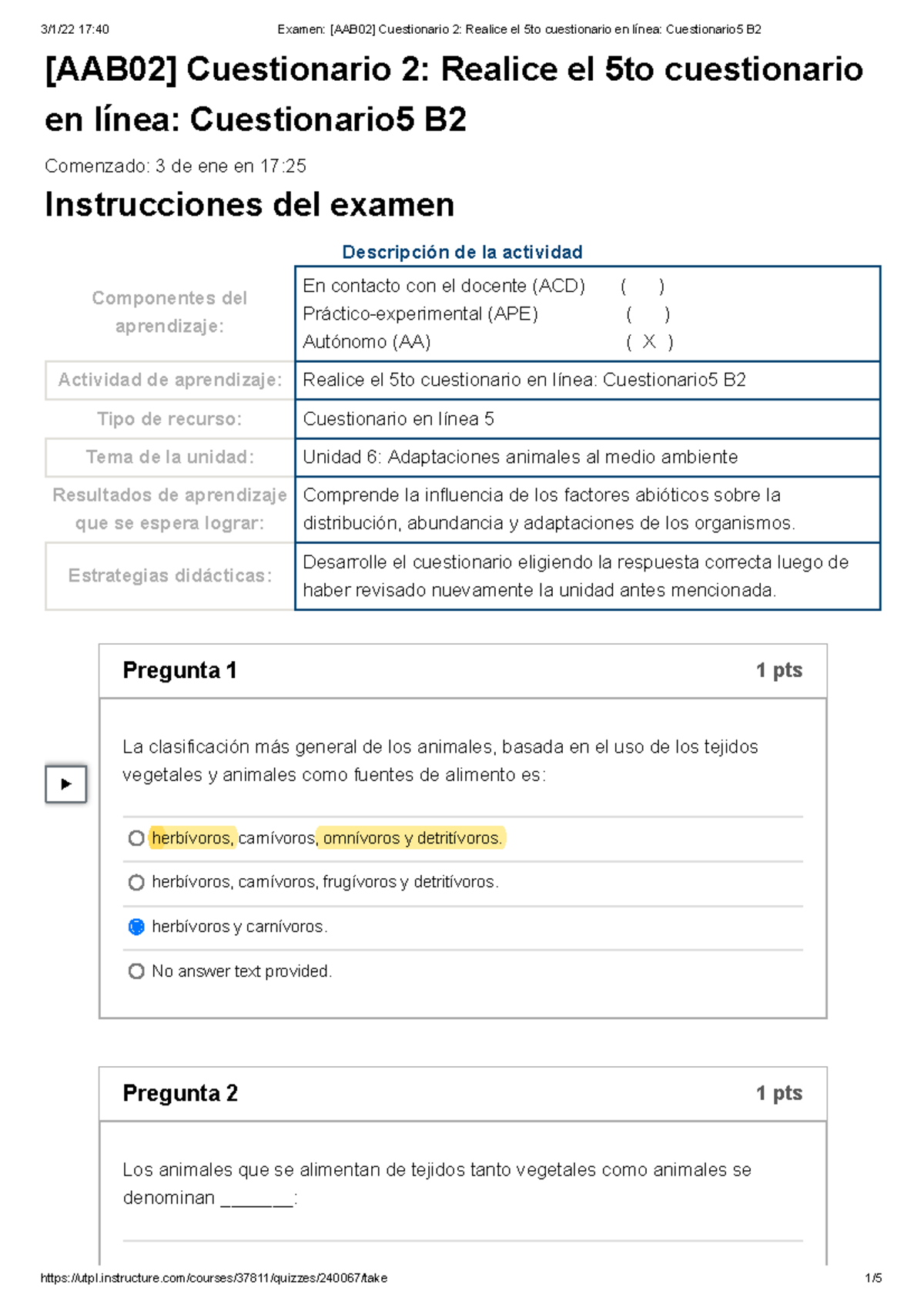 Examen [AAB02] Cuestionario 2 Respuesta Correcta - [AAB02] Cuestionario ...