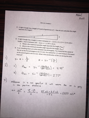 PHY 211 Lab 8- Phy Lab - Researcher: Warren Shea Data Analyst: Belle ...