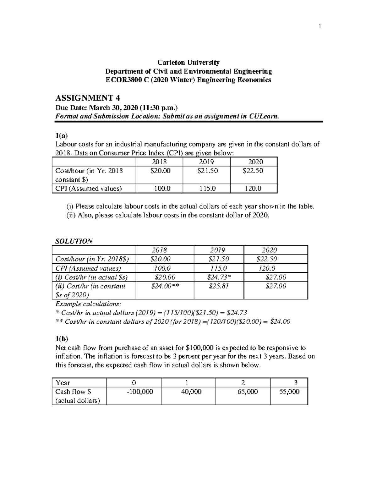 Assignment 4 Solutions - Carleton University Department of Civil and ...