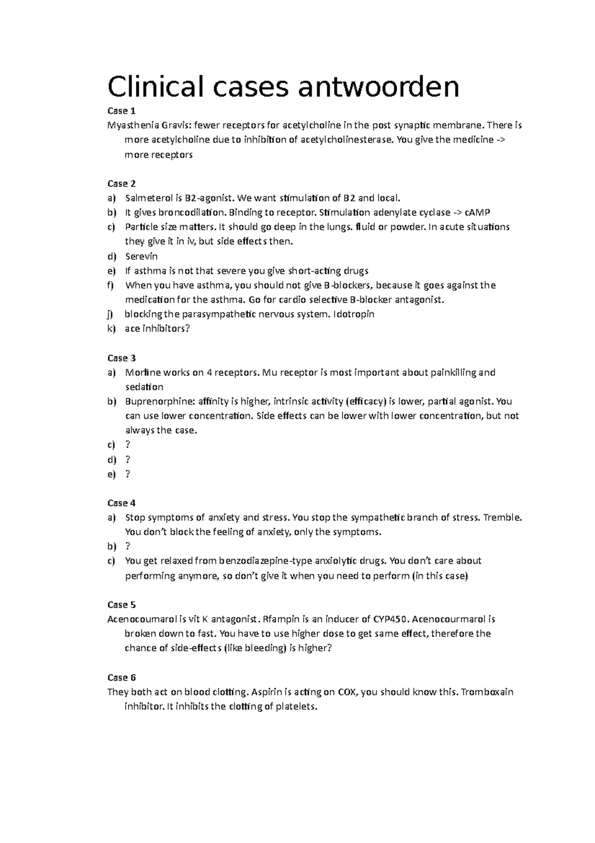 clinical case study quiz