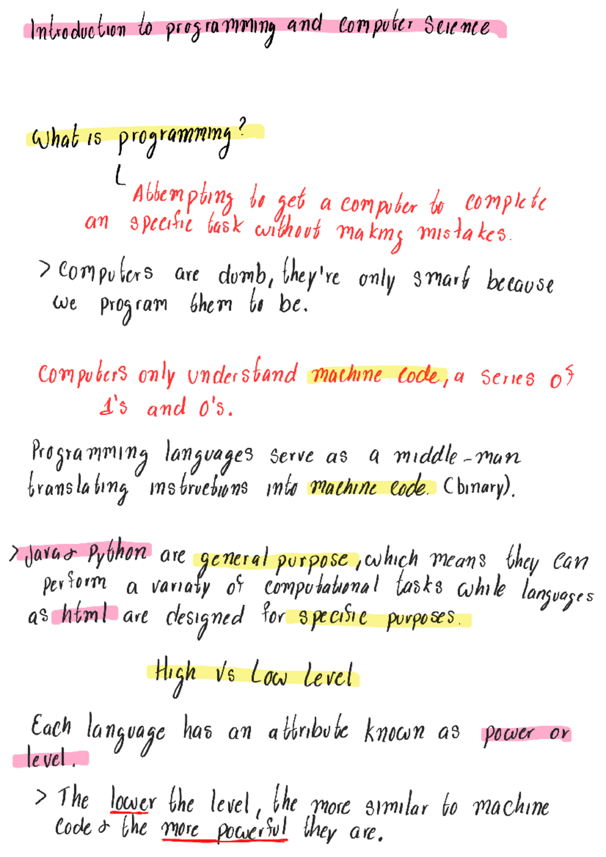 Introduction to programming Notes 1 - ITEC C173 - Studocu