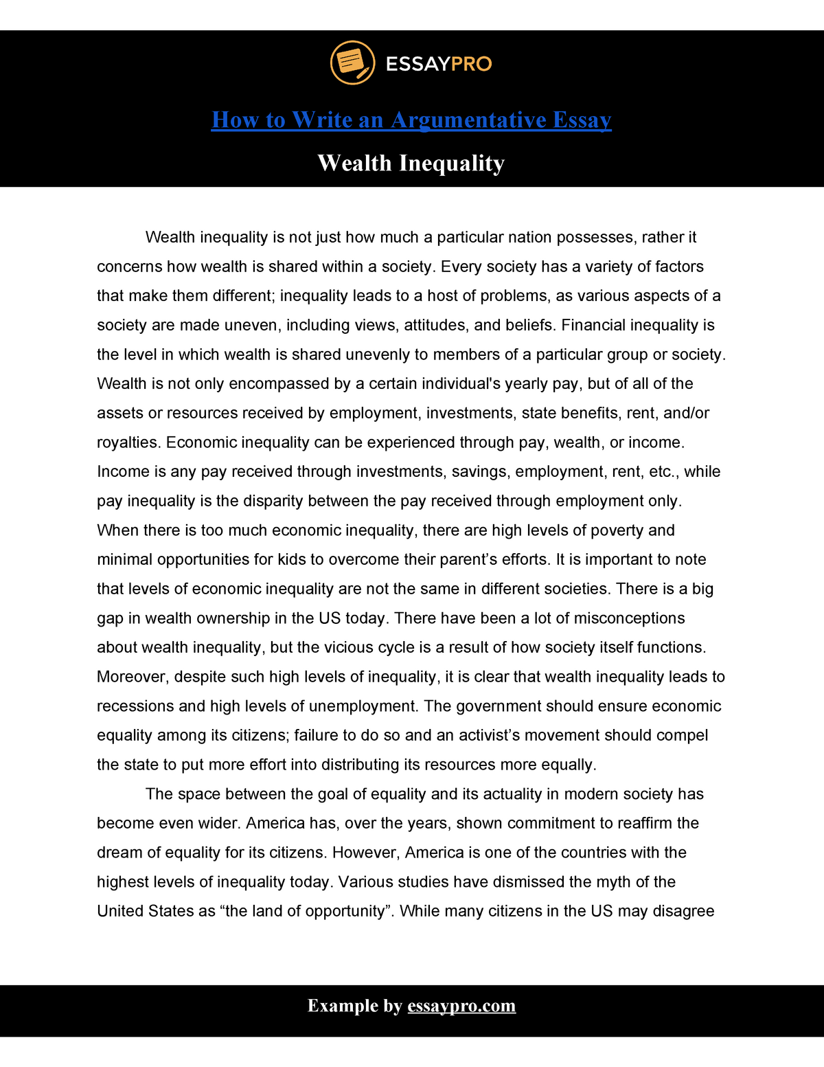 income inequality essay