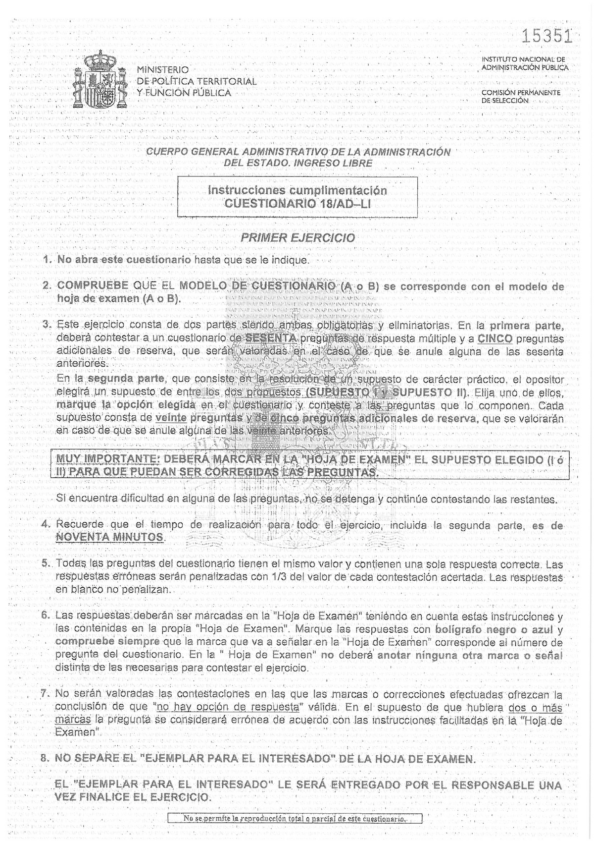 Primer Ejercicio Convocatoria 2018 Modelo B - Historia De La Escritura ...