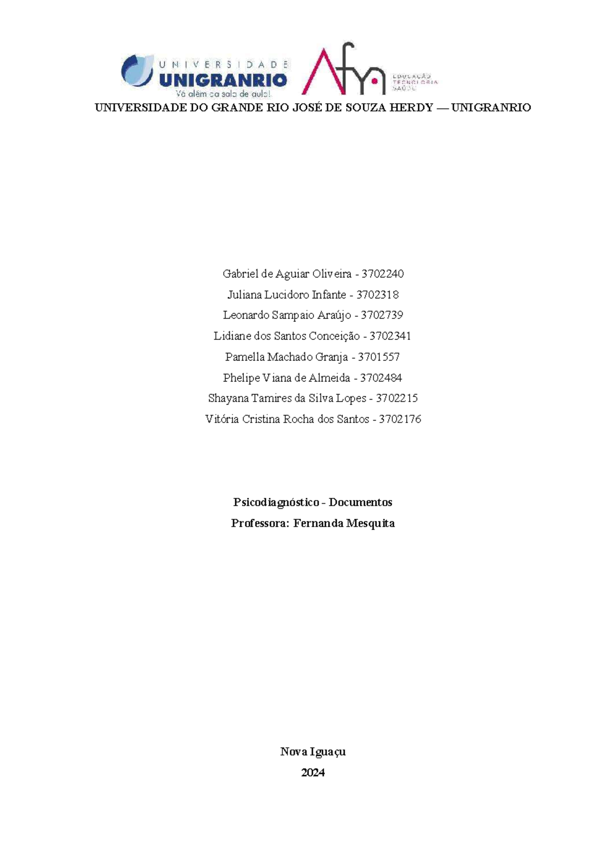 Ilovepdf merged - trabalho - UNIVERSIDADE DO GRANDE RIO JOSÉ DE SOUZA ...
