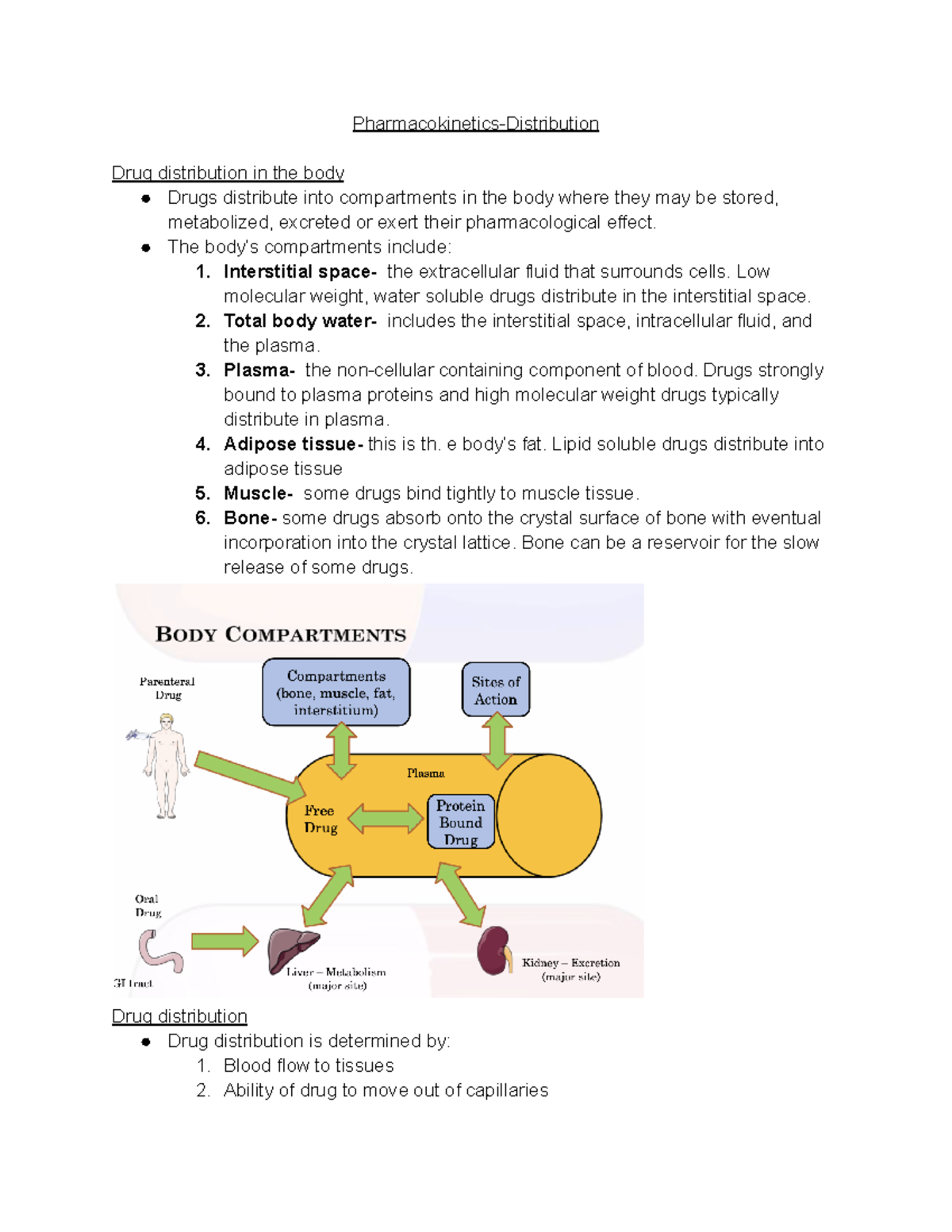 week-1-module-3-lecture-notes-pharmacokinetics-distribution-drug