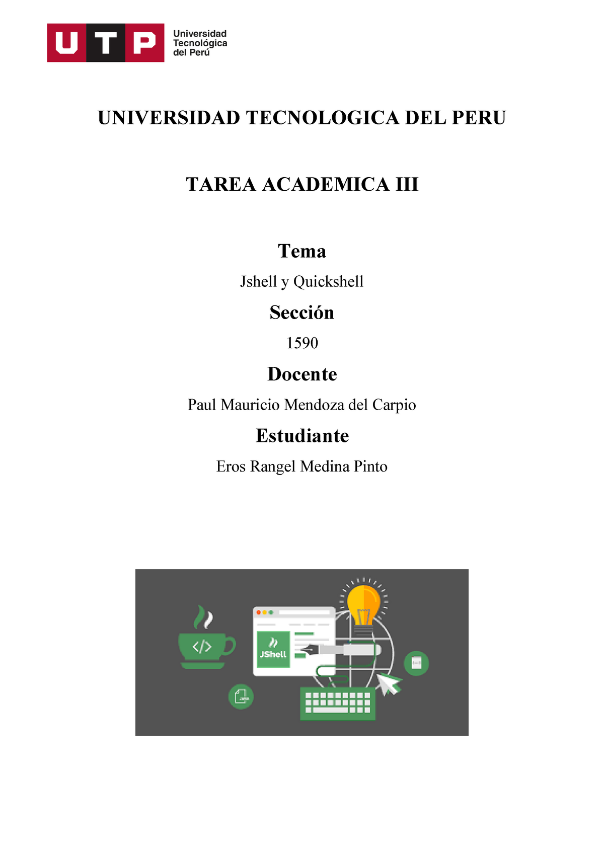 Tarea Academica 3 - Semana 10 - Taller De Programacion - UTP - Studocu