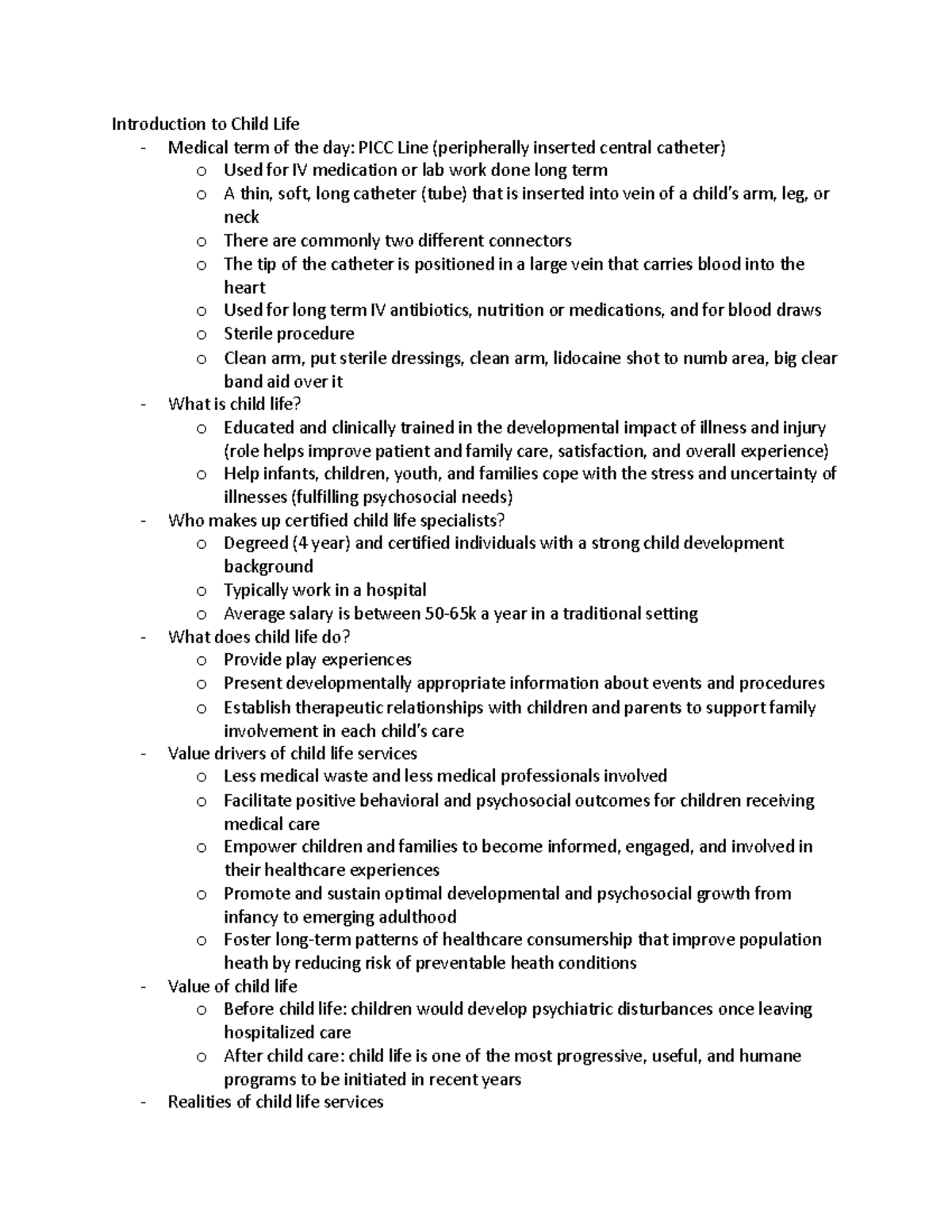 82223 Hospitalized Children and Their Families Introduction to