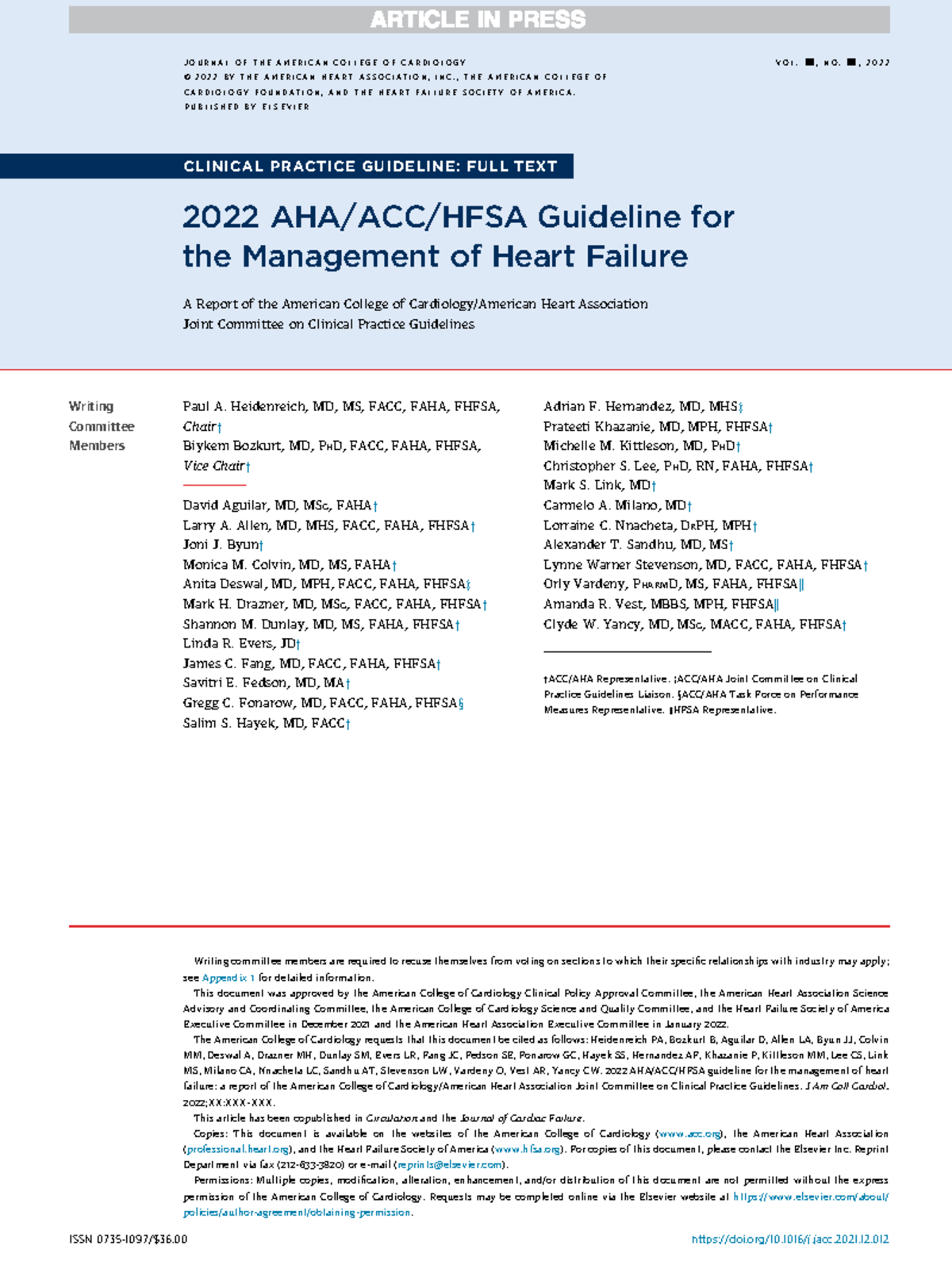 Latest Aha Heart Failure Guidelines
