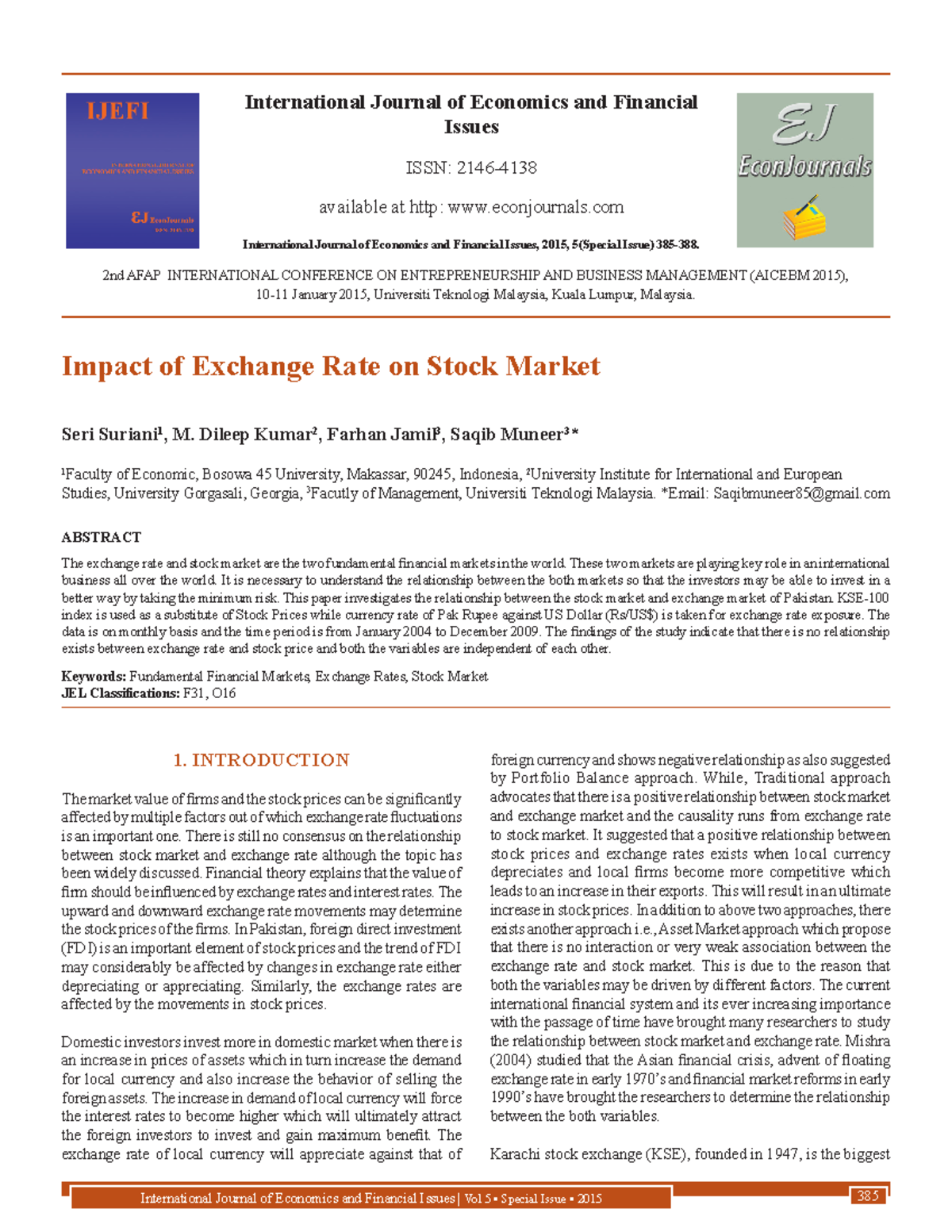 Impact of Exchange Rate on Stock Market[#352308 ]-363197 ...