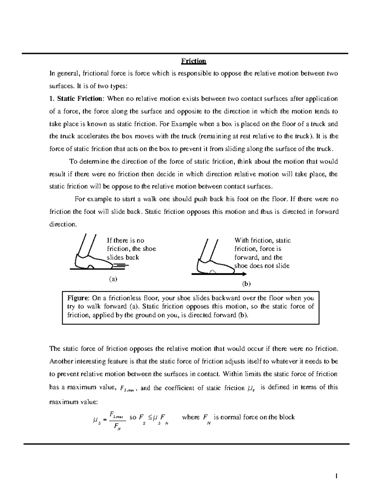 Friction - Friction In general, frictional force is force which is ...