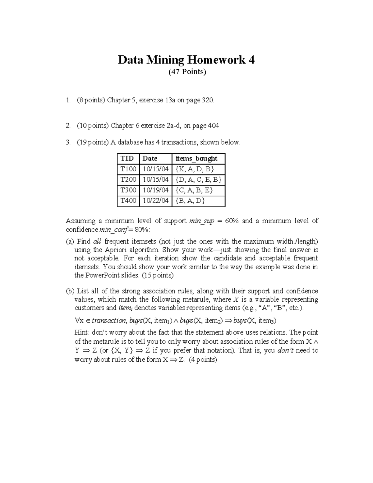 data management homework