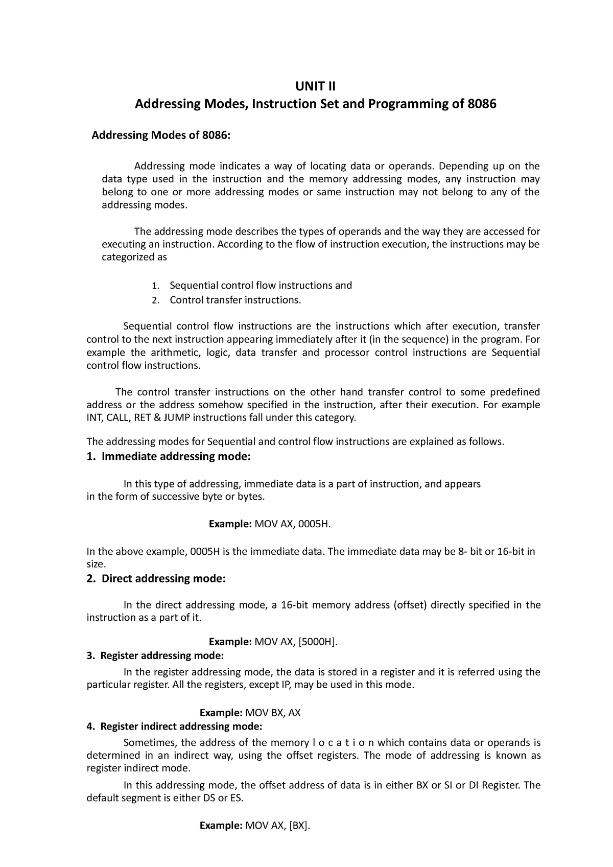 8086-addressing-modes-instruction-set-programming-unit-ii